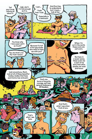 Queer Swim page 3 (colored by Megan Zalenski)